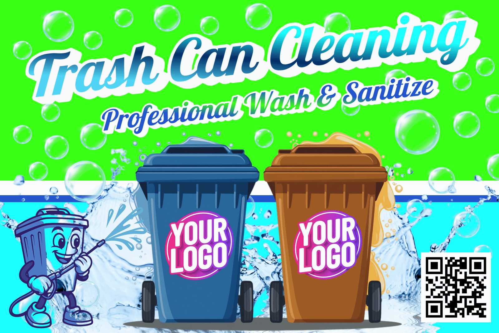 Eco Bright Bin Washing Trailer Wrap Design