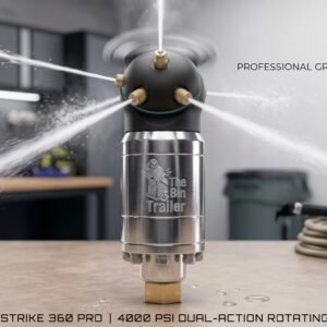 The Bin Trailer – 360° Rotating Wash Head | 4,000 PSI Industrial Cleaning Nozzle for Bin Trailers & Pressure Washing Systems