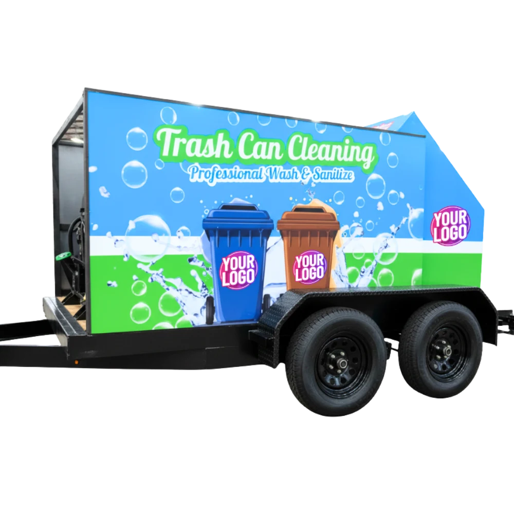 Commercial Dual Bin Hot Water Cleaning Trailer Sale Florida