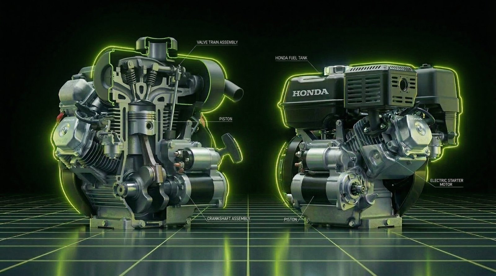 Honda GX Series commercial engine with electric start — industrial-grade power for trash bin cleaning trailers