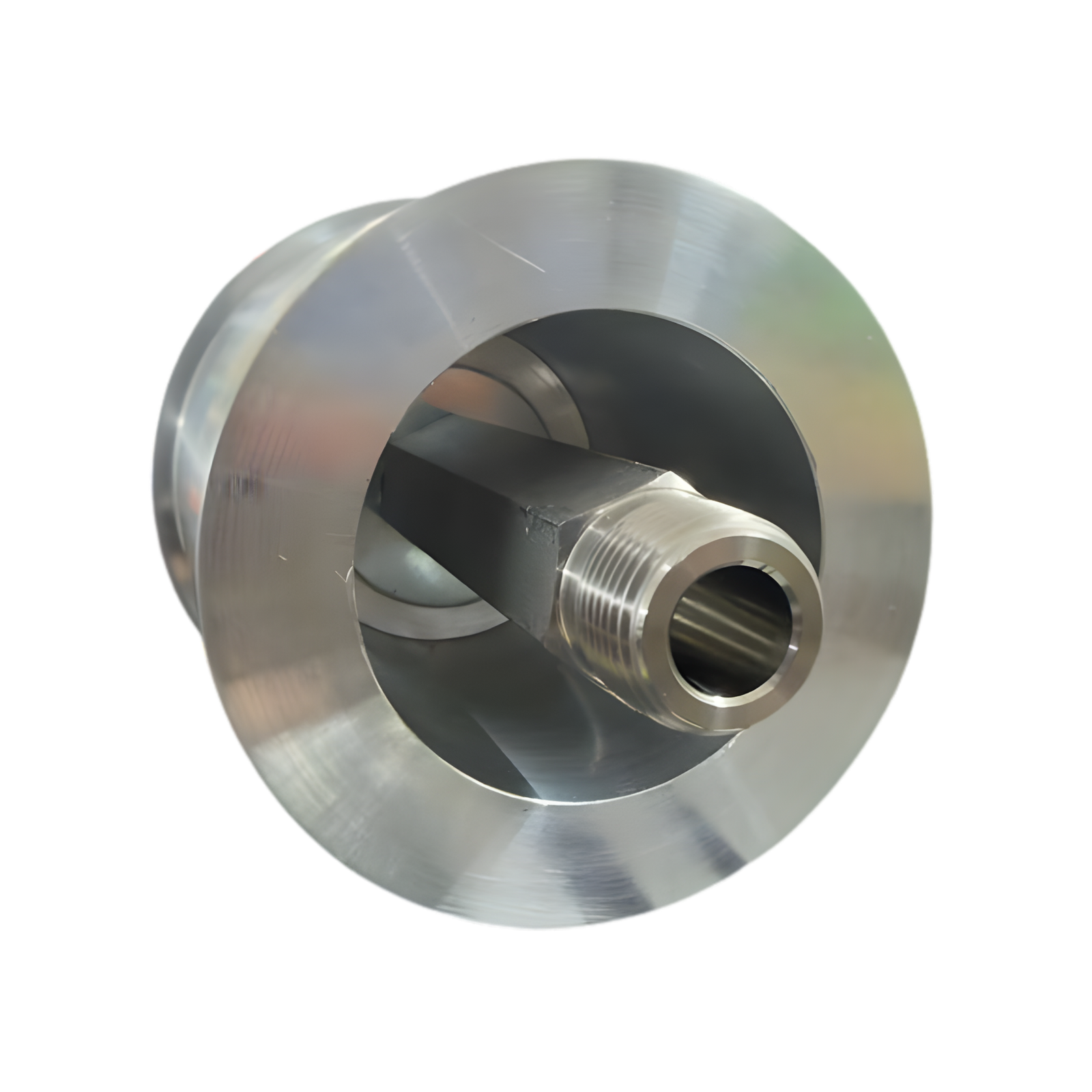 The Bin Trailer – SpinCore Hub | Precision-Machined Aluminum Rotary Mounting Hub with Central Valve for Bin Cleaning Systems | 5,000 PSI Rated