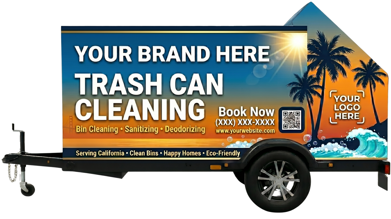 Single Cold California Edition — CARB compliant Kohler engine bin cleaning trailer
