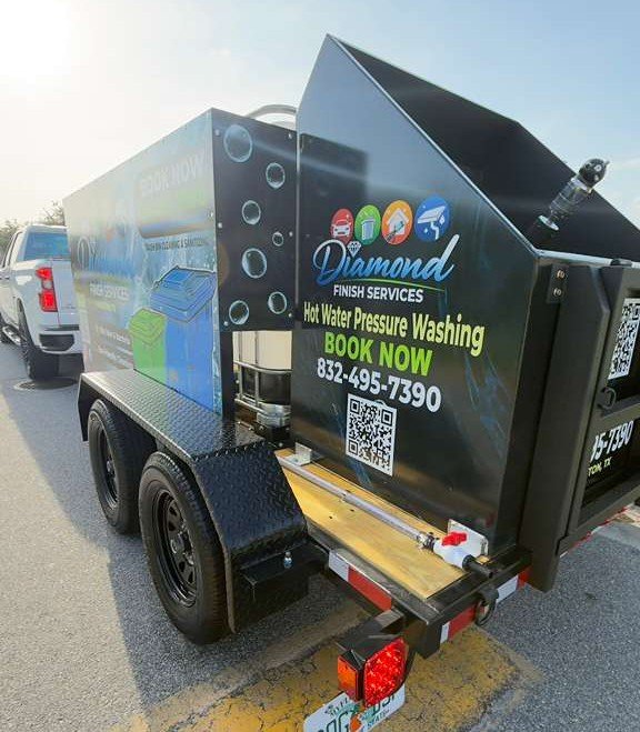 Double Hot commercial bin cleaning trailer — customer build Texas