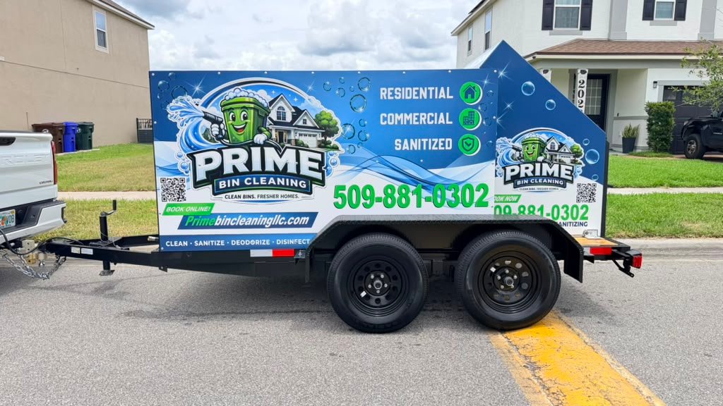 Double Hot commercial bin cleaning trailer — customer build Washington State