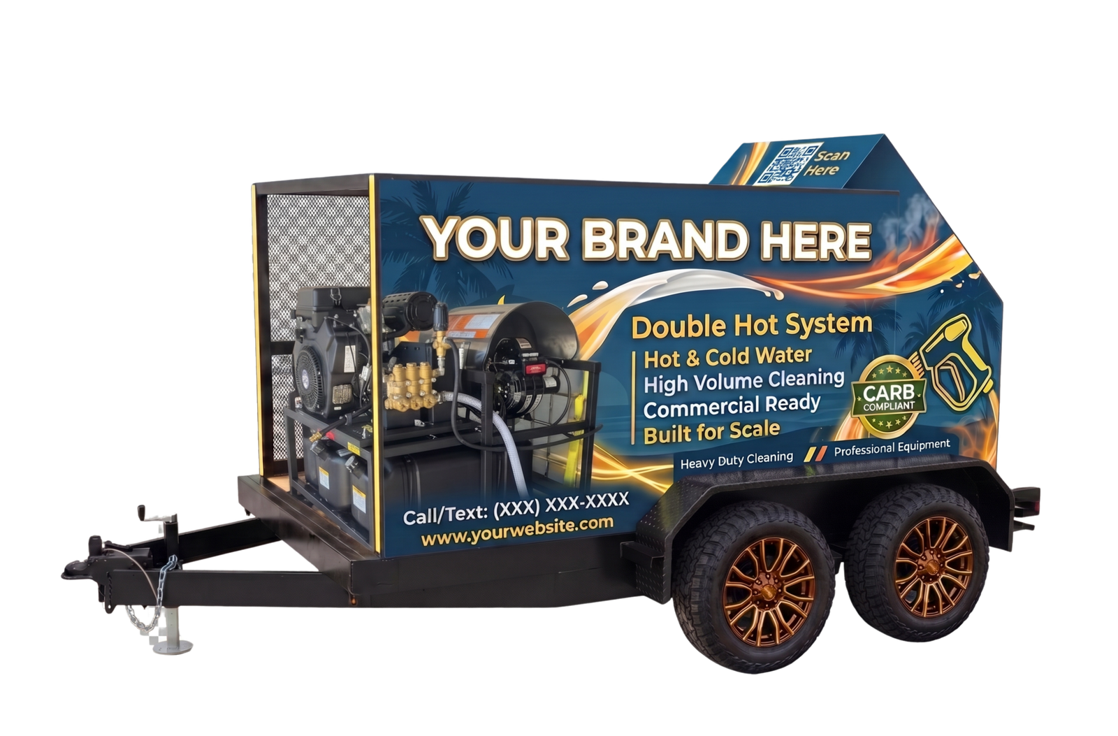 Double Hot California Edition bin cleaning trailer